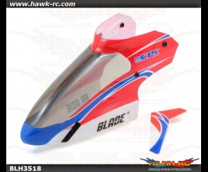 E-Flite mCP X/V2 Complete Red Canopy with Vertical Fin